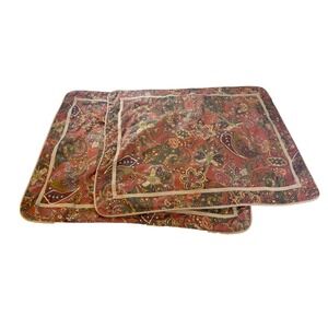 Chaps Ralph Lauren Chandler Paisley 2 Stand Pillow Shams Border 100% Cotton